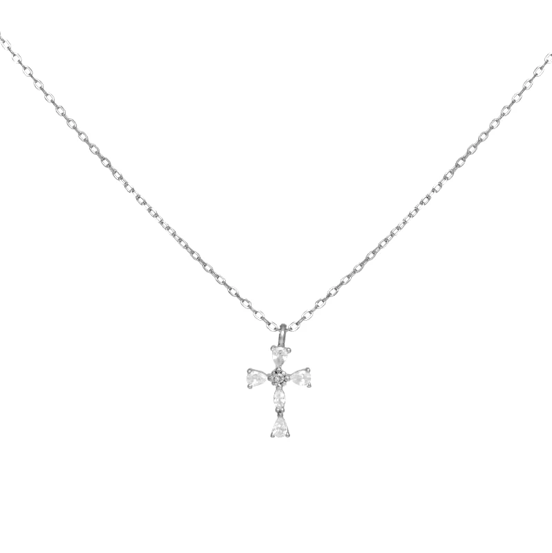 Ασημένιο κολιέ 925 με πετράτο σταυρουδάκι 050881 050881 Ασήμι