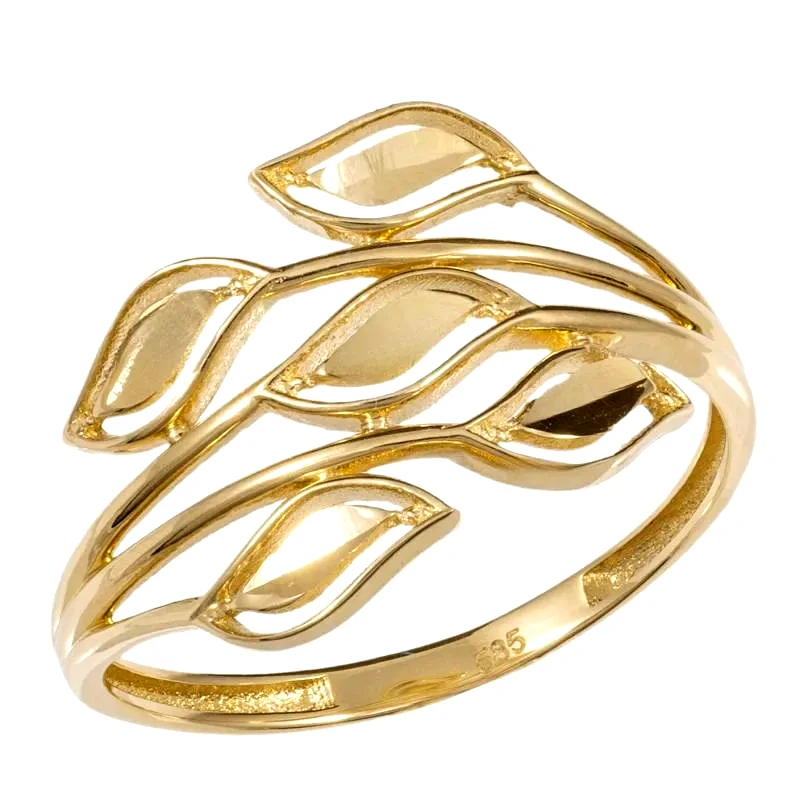 Διάτρητο χρυσό δαχτυλίδι Κ14 με φύλλα 050912 050912 Χρυσός 14 Καράτια