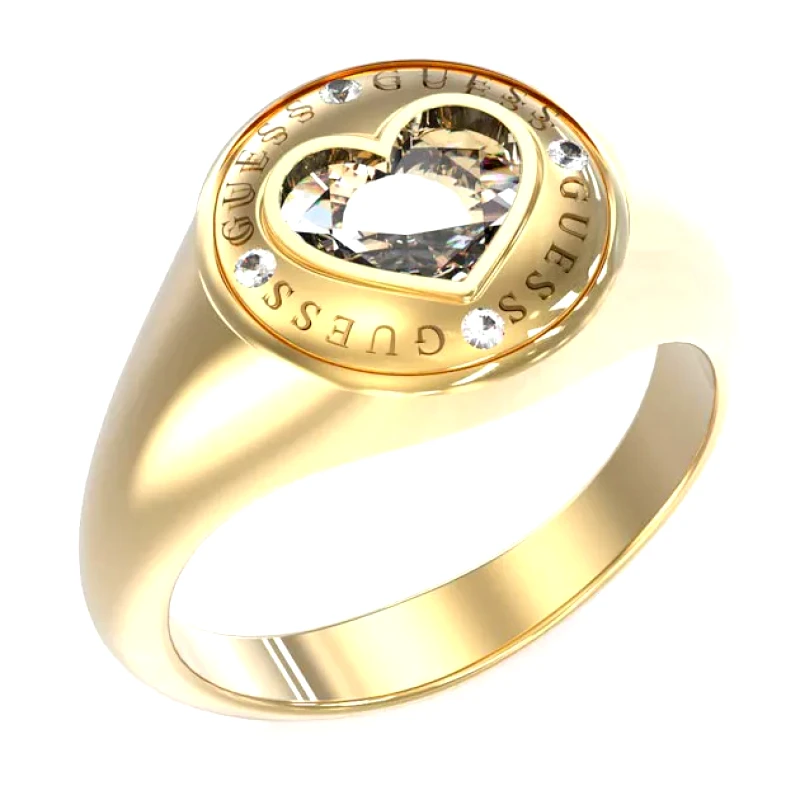 Gold Steel Rolling Hearts by Guess JUBR03352JWYG JUBR03352JWYG Ατσάλι