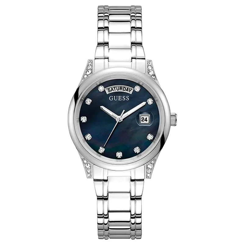 Guess Aura Silver Bracelet με ζιργκόν GW0047L1 GW0047L1 Ατσάλι