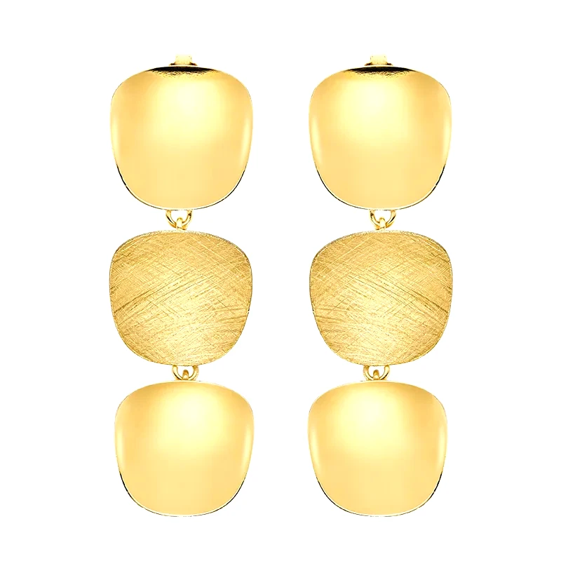 Vogue Hanging Squares Επίχρυσα σκουλαρίκια 925 1123201 1123201 Ασήμι