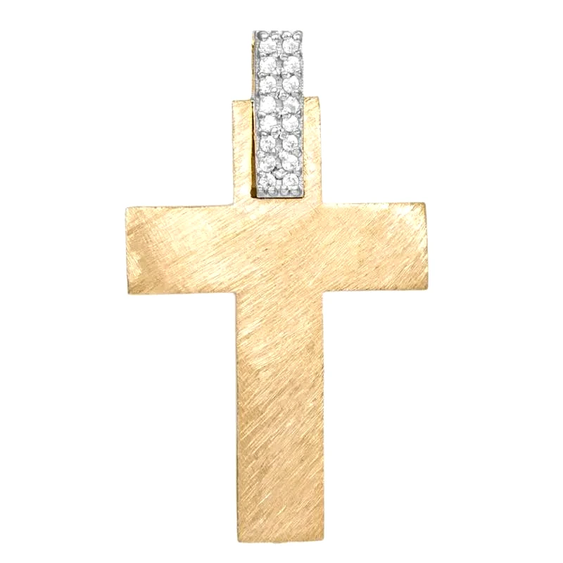 Σταυροί Βάπτισης - Γάμου Χρυσός βαπτιστικός σταυρός Κ14 ματ 049145 049145 Χρυσός 14 Καράτια