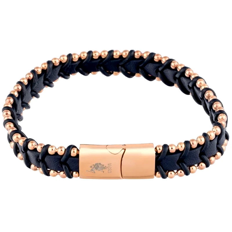 Μπλε βραχιόλι U.S. POLO με ροζ gold JW9115BR JW9115BR Ατσάλι