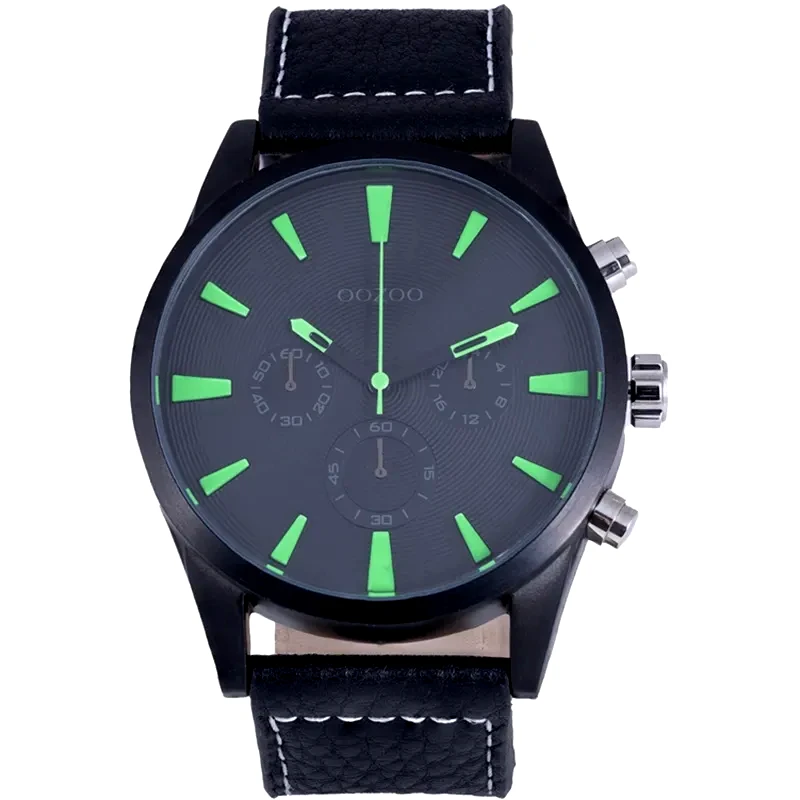 Ρολόι OOZOO XL Τimepieces Black Leather Strap C8201 C8201