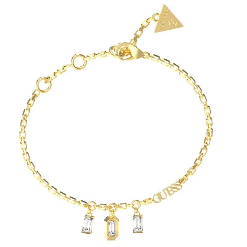 Επίχρυσο γυναικείο βραχιόλι με πέτρες Guess steel hashtag Guess JUBB04251JWYGL JUBB04251JWYGL Ατσάλι