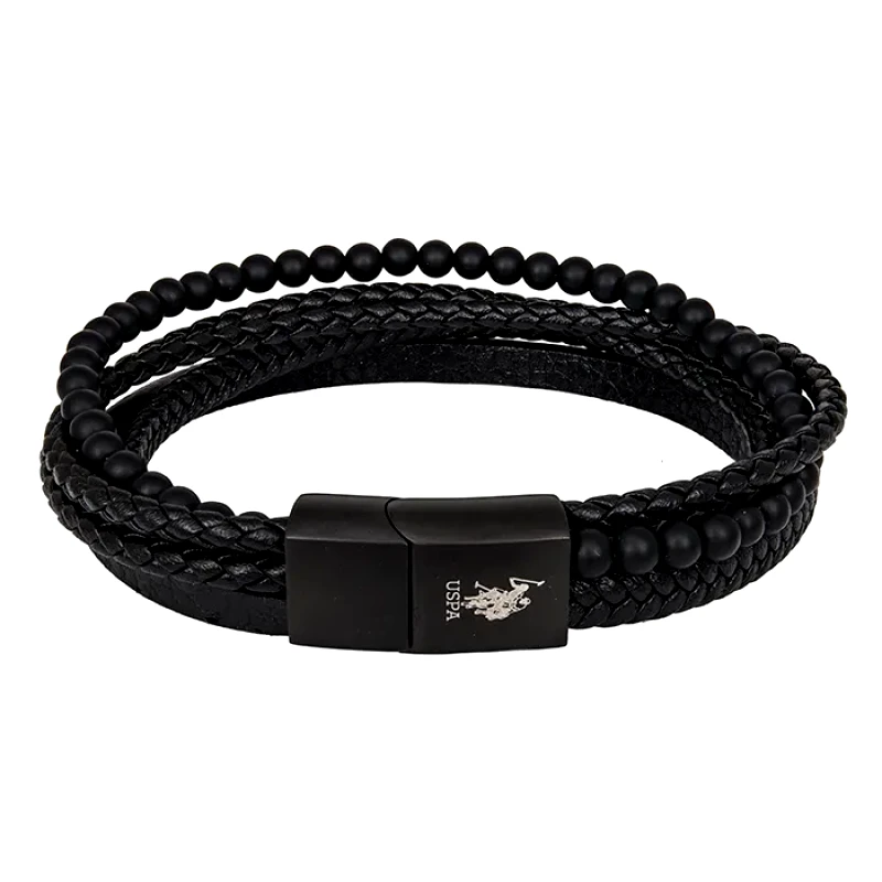 Δερμάτινο ανδρικό βραχιόλι US POLO Stainless Steel JW9165BR JW9165BR Ατσάλι