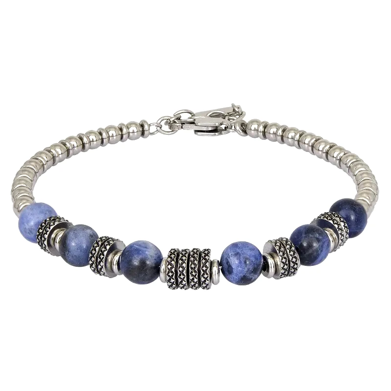 U.S POLO Ανδρικό βραχιόλι με μπλε μπίλιες από ανοξείδωτο ατσάλι JW9240BR JW9240BR Ατσάλι