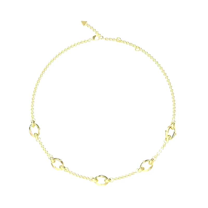 Guess Steel Bamboo necklace με επίχρυση αλυσίδα JUBN05167JWYGT/U JUBN05167JWYGT/U Ατσάλι