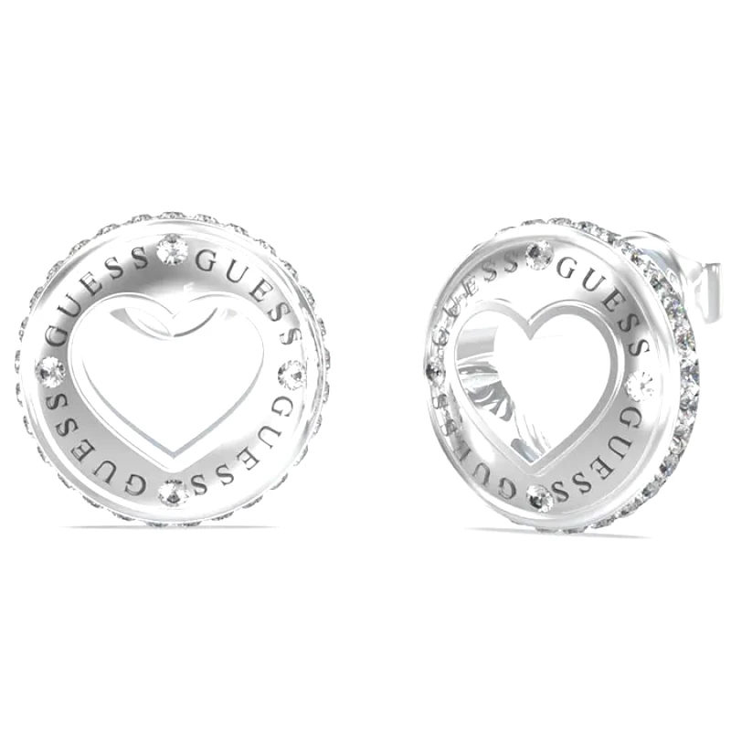 Σκουλαρίκια ασημί Guess Roling Hearts JUBE03341JWRHT/U JUBE03341JWRHT/U Ατσάλι