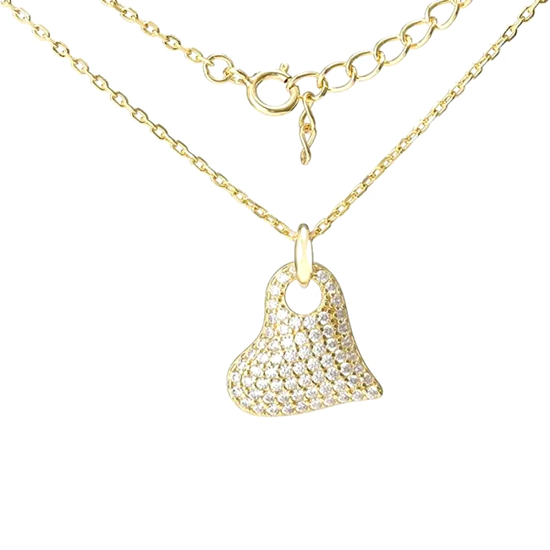 Επίχρυσο κολιέ από ασήμι 925 με καρδιά 047587 047587 Ασήμι