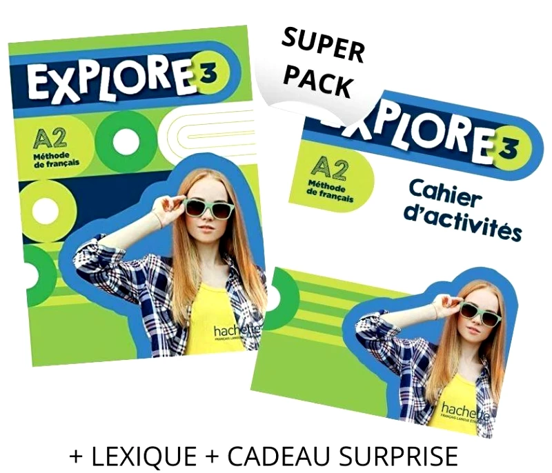 HACHETTE EXPLORE 3 SUPER PACK (LIVRE+CAHIER+LEXIQUE+CADEAU)