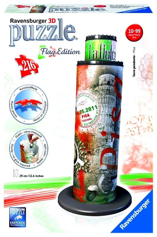 3D ΠΑΖΛ RAVENSBURGER Ο ΠΥΡΓΟΣ ΤΗΣ ΠΙΖΑΣ 216TEM FLAG EDITION