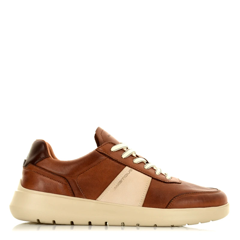 Ambitious Δερμάτινα Sneakers Ambitious 12863A Cognac/Beige