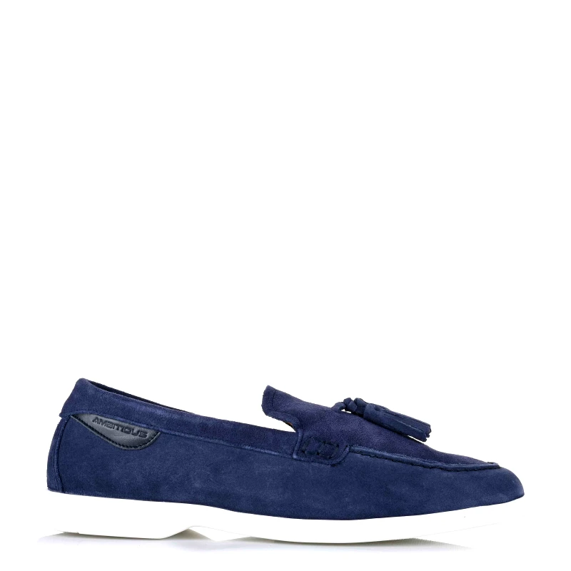 Ambitious Δερμάτινα Suede Μοκασίνια Ambitious 13438-1287AM Blue