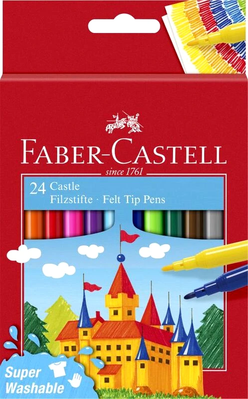 Faber Castell Faber Castell Μαρκαδόροι Super Washable Σετ 24Τμχ (12310340)