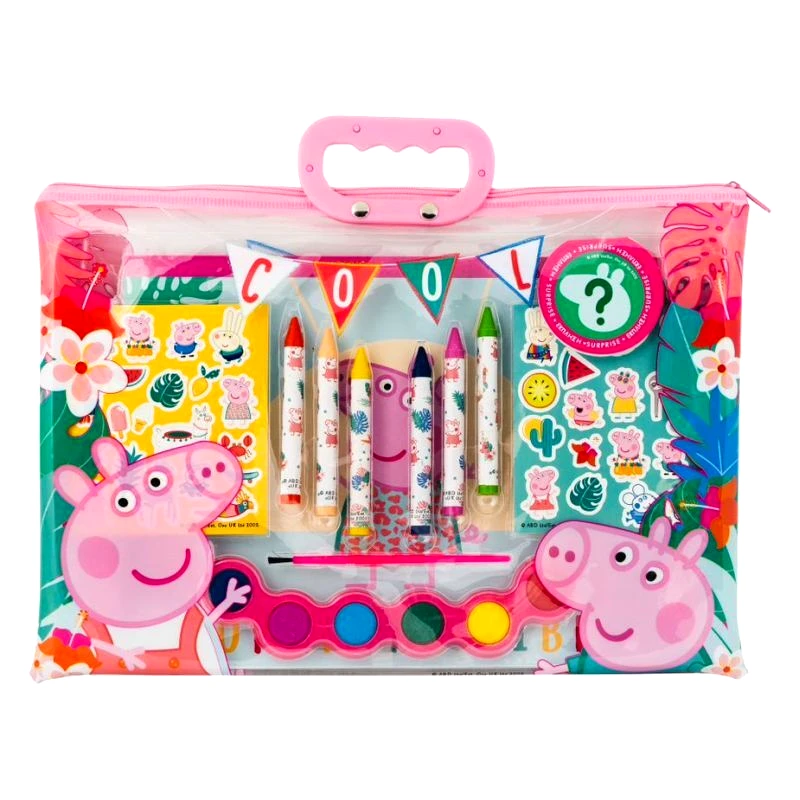 AS Company Peppa Pig Διάφανη Τσάντα Σετ Ζωγραφικής (1023-68002)