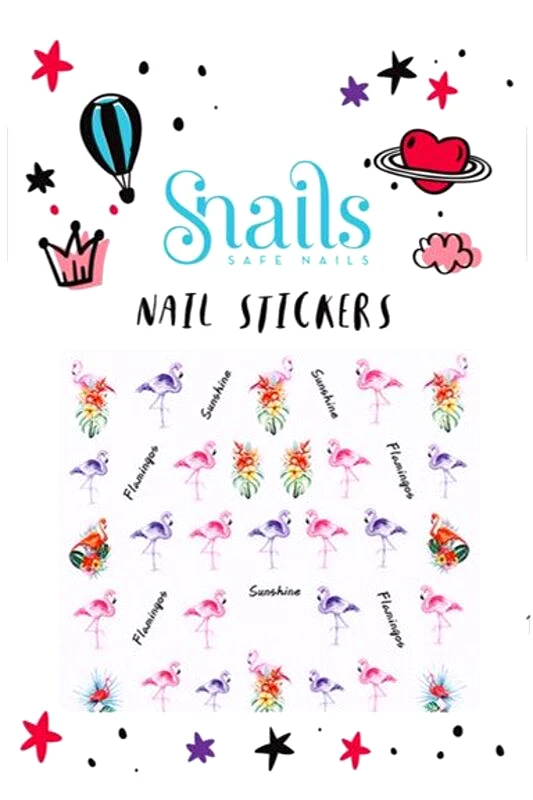 Snails Snails Nail Stickers Flamingos (AE024)