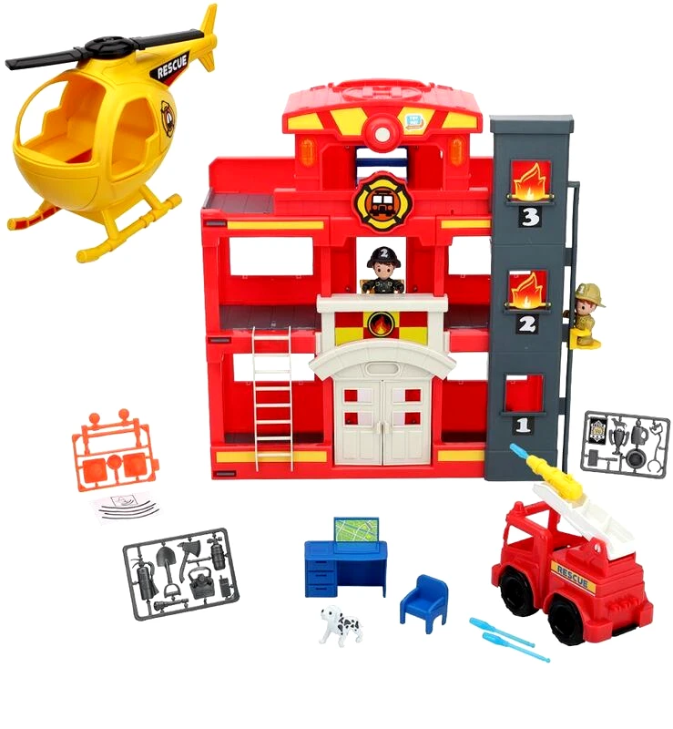 Chap Mei Tiny Kiddom-Light & Sound Πυροσβεστικός Σταθμός Playset (533205)