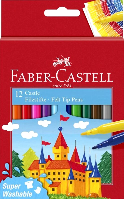 Faber Castell Faber Castell Μαρκαδόροι Super Washable Σετ 12Τμχ (12310339)