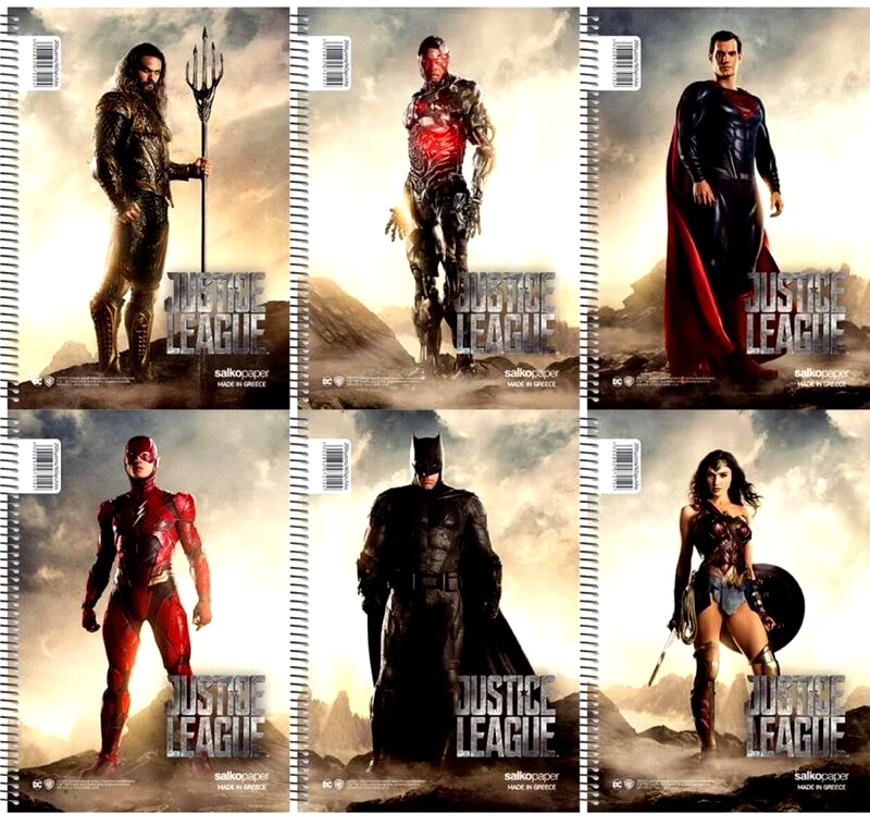 Salko Salko Τετράδιο Justice League Σπιράλ 17x25cm 4 Θεμάτων 120 Φύλλων 6 Σχέδια-1Τμχ (7214)