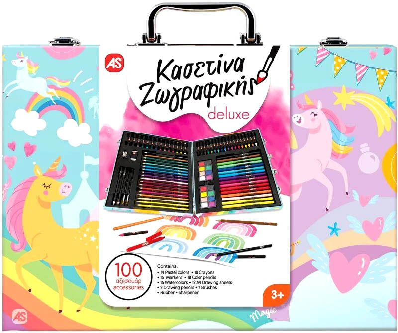 Clementoni Μαθαίνω & Δημιουργώ Εργαστήριο Ζωγραφικής Deluxe 100Τμχ Μονόκερος (1038-11051)