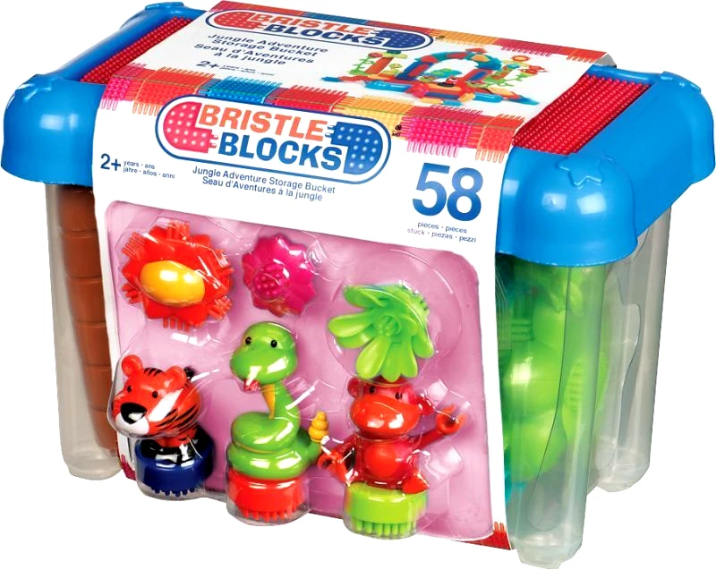 B.Toys Bristle Blocks Κουτί Τουβλάκια Junlge Adventure 58 Τμχ(3067Z)