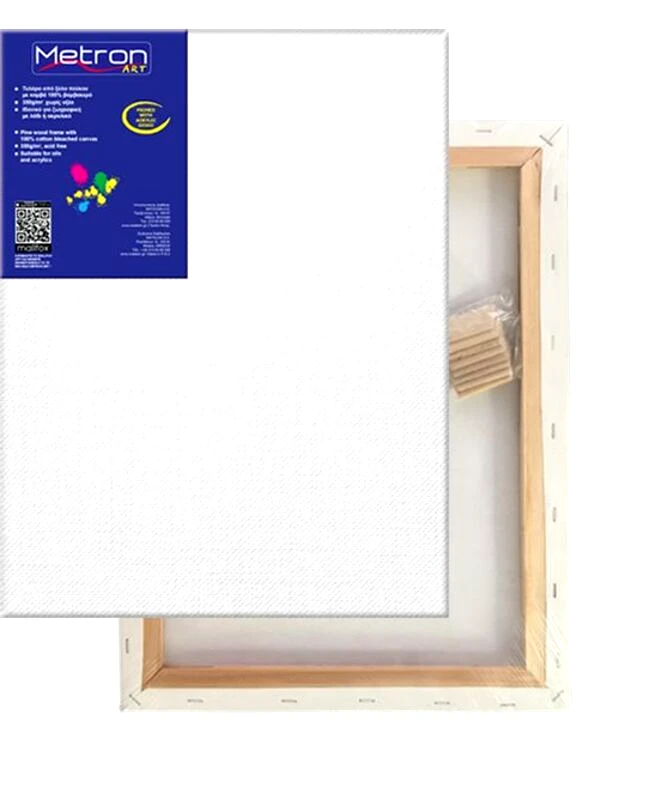 Metron Τελάρο Μουσαμάς Βαμβακερό Απλό 24x30cm (721.24-30)