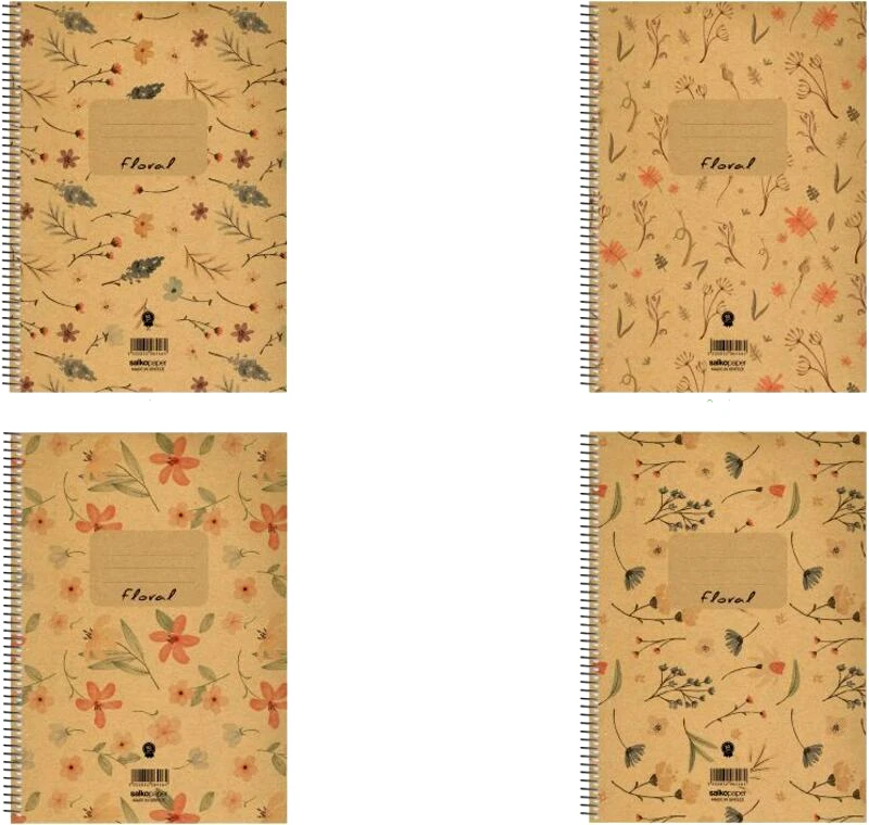 Salko Salko Τετράδιο Floral Σπιραλ 21x29 1Θέμα 60Σελίδων-1Τμχ (6446)
