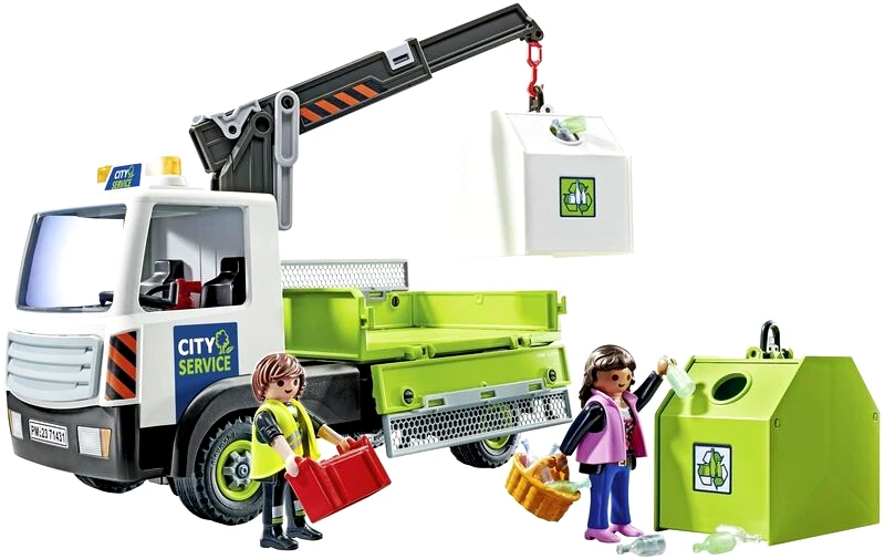 Playmobil Playmobil Όχημα Περισυλλογής Κάδων Ανακύκλωσης Γυαλιού (71431)
