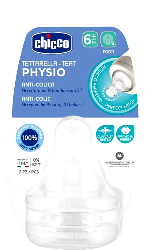 Chicco Chicco Θηλή Σιλικόνης P5 Ροή Φαγητού 6M/+ 2τμχ (B60-20347-00)