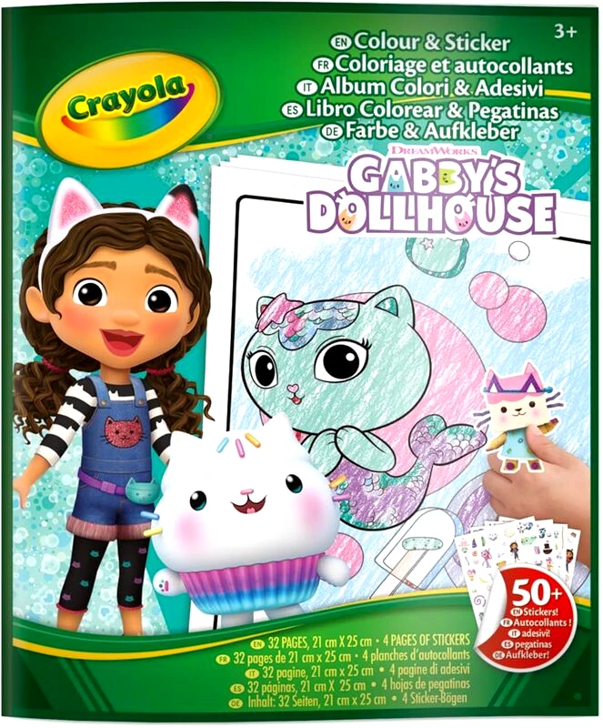 Crayola Crayola Τετράδιο Χρωμοσελίδων & Αυτοκόλλητα Gabby’s Dollhouse (04-7025)