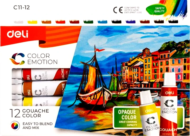 Deli Τέμπερα 12 Χρωμάτων 12ml Color Emotion (231.006103)