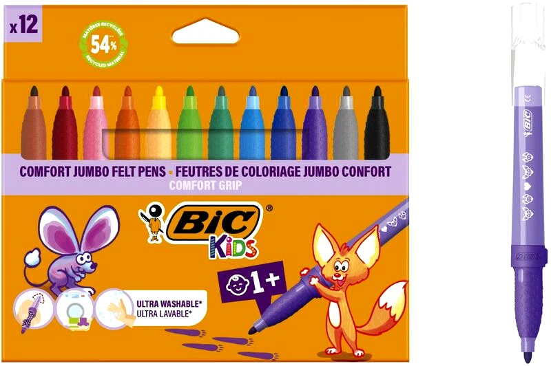 Bic Bic Μαρκαδόροι Ζωγραφικής Comfort Grip 12Τμχ (517250)