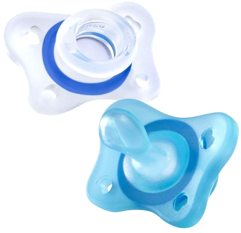 Chicco Chicco Πιπίλα Όλο Σιλικόνη Physio Mini Soft/Σιέλ 2-6 Μηνών 2Τμχ (C60-73231-21)