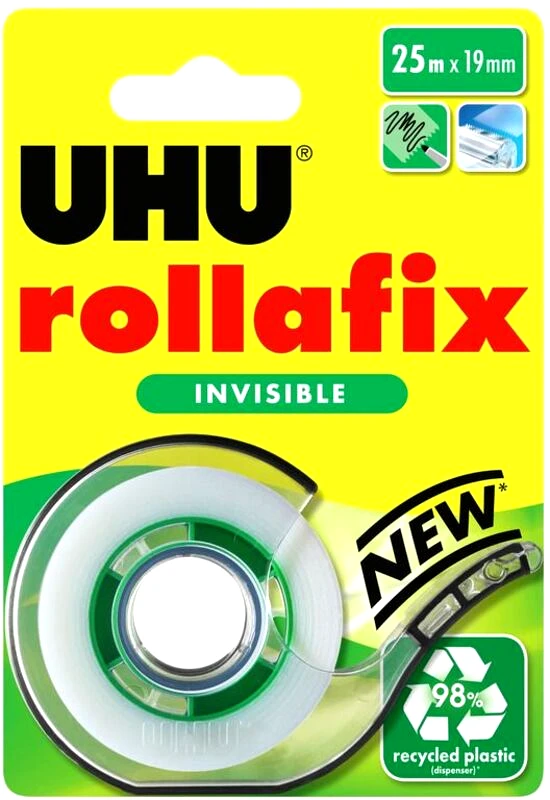 UHU UHU Rollafix Αόρατη Κολλητική Ταινία 25mmx19mm & Βάση (35196)