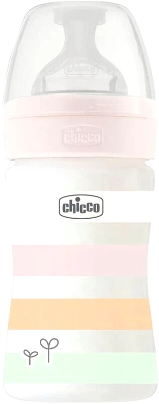 Chicco Chicco Μπιμπερό Πλαστικό Well Being Girl 150ml Θηλή Σιλικόνης 0m+ (A60-28611-11)