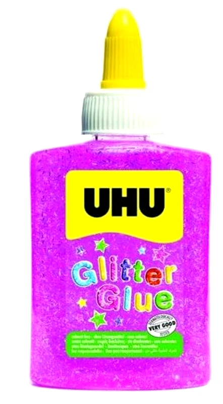 UHU UHU Glitter Glue Pink Bottle 90gr (49992)