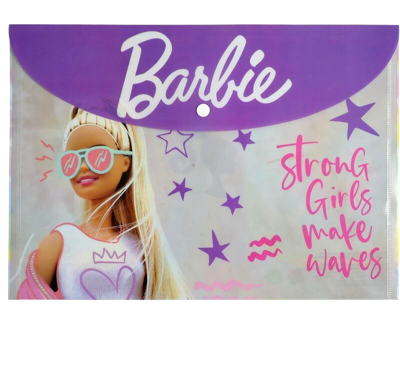 GIM Barbie Φάκελος Κουμπί Α4 PP-1Τμχ (349-84580)