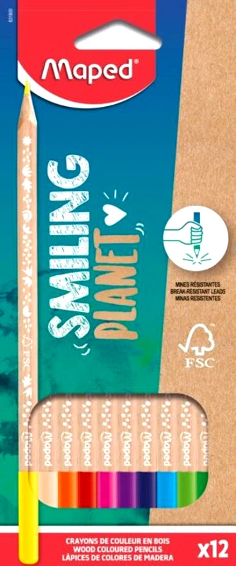Maped Maped Ξυλομπογιές Smiling Planet 12Τμχ (831800FC)