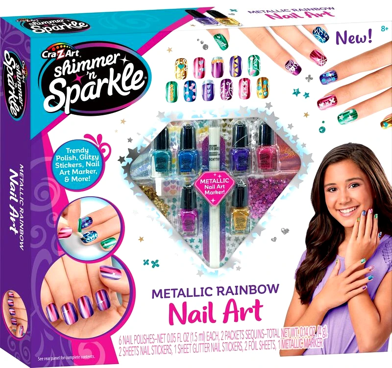 Cra-Z-Art Cra-Z-Art Shimmer 'N Sparkle Metallic Rainbow Nail Art (65540)