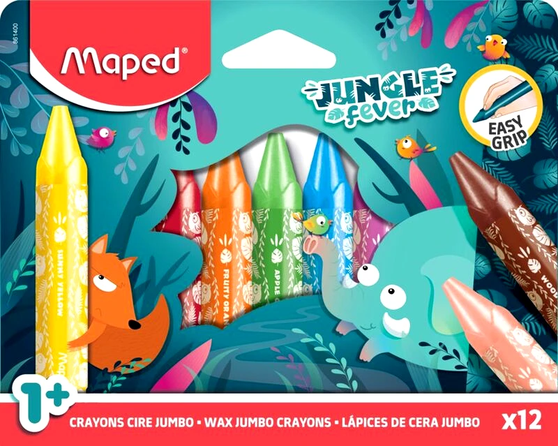 Maped Maped Jungle Fever Κηρομπογιές Wax Maxi 12Τμχ (861400)
