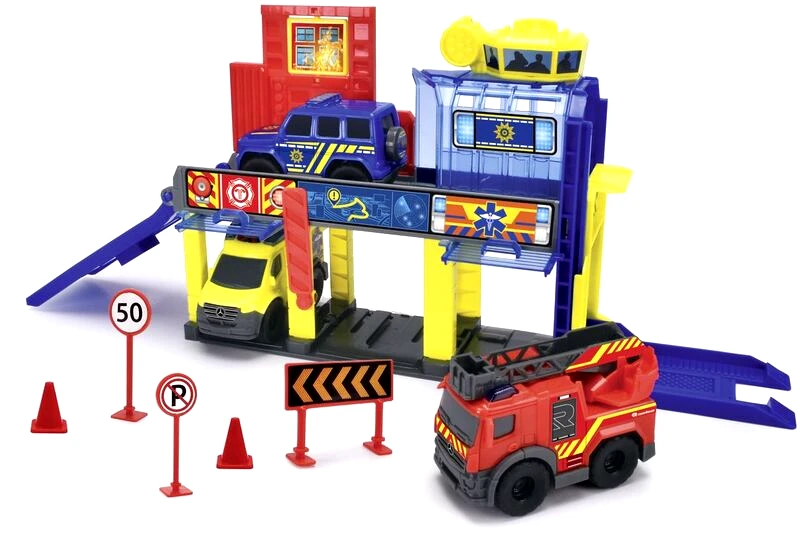 Dickie Dickie Freewheel Σταθμός Διάσωσης Micro+3 Αυτοκίνητα 1:64 (203713017)