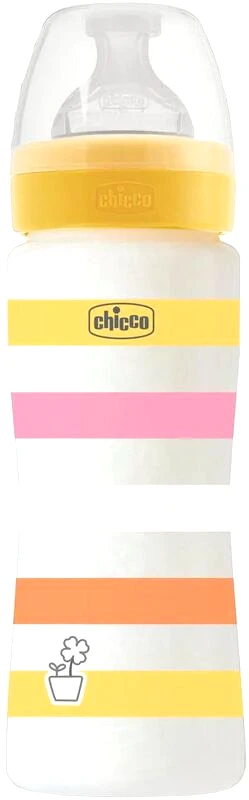 Chicco Chicco Μπιμπερό Πλαστικό Well Being Girl 330ml Θηλή Σιλικόνης 4m+ (A60-28637-11)
