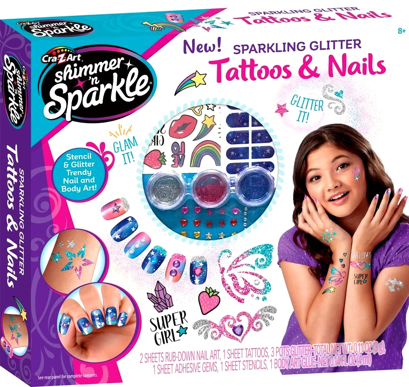 Cra-Z-Art Cra-Z-Art Shimmer 'N Sparkle Sparkling Glitter Tattoos & Nails (65502)
