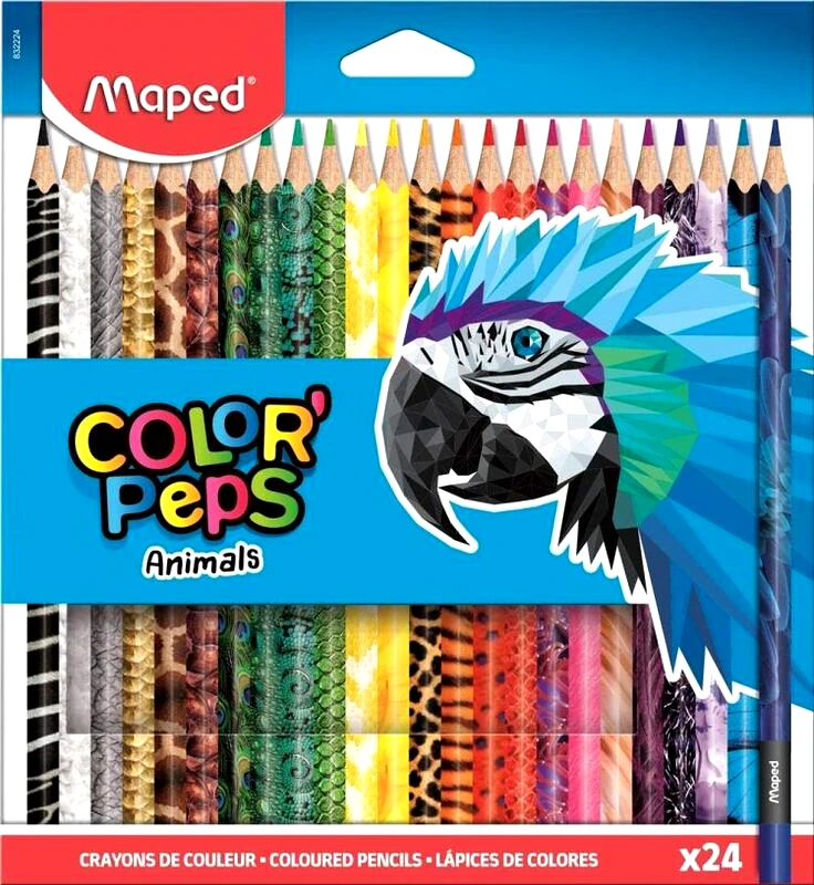Maped Maped Ξυλομπογιές Άγρια Ζώα-24Τμχ (832224)