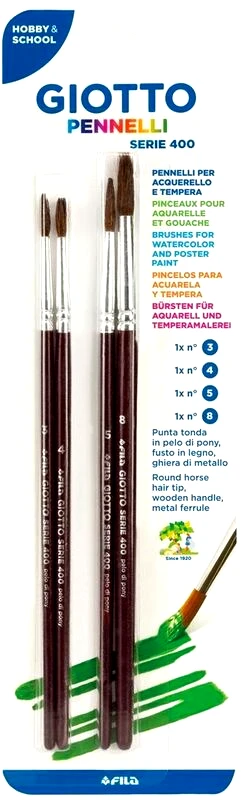 Giotto Giotto Πινέλο Στρογγυλό 400 Νο 3-4-5-8 4Τμχ (27300)