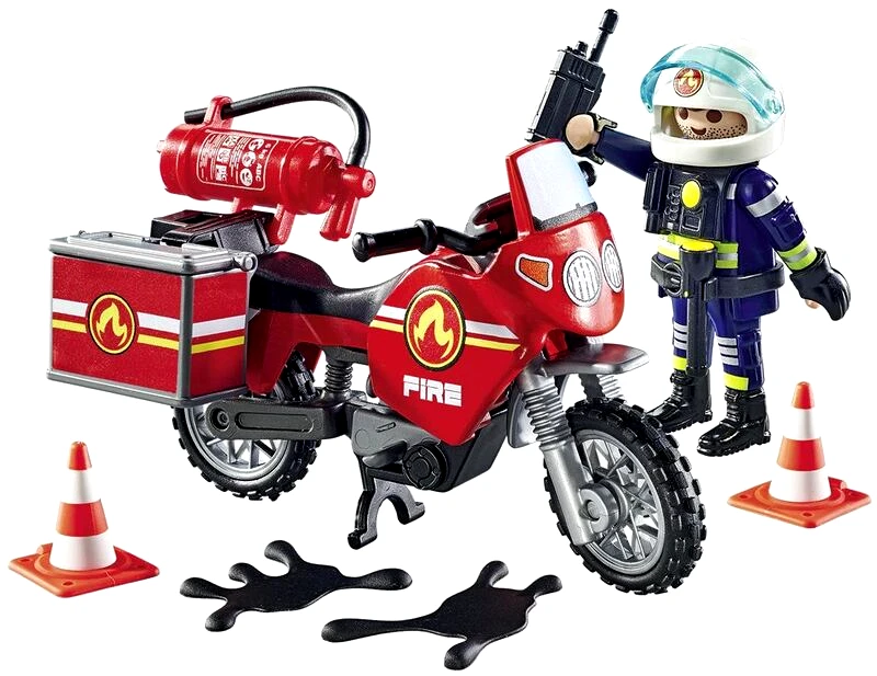 Playmobil Playmobil Πυροσβέστης Με Μοτοσυκλέτα (71466)