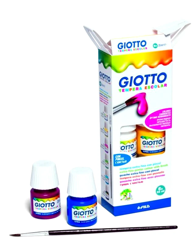 Giotto Giotto Τέμπερες Βάζο 25ml 6Τμχ & Πινέλο (356600)