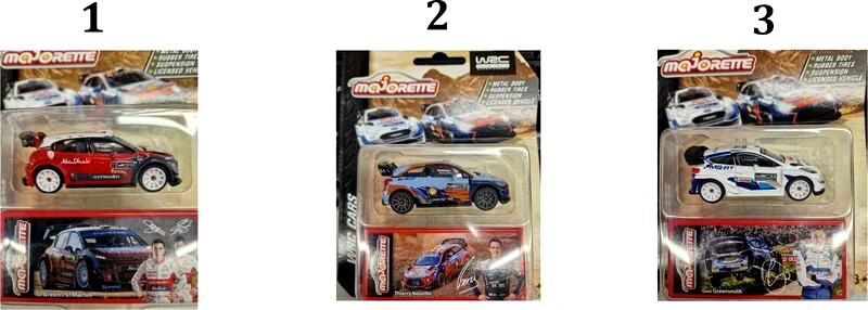 Majorette Majorette D/C Οχήματα WRC 7,5cm 1:64 - 3 Σχέδια (212084012)