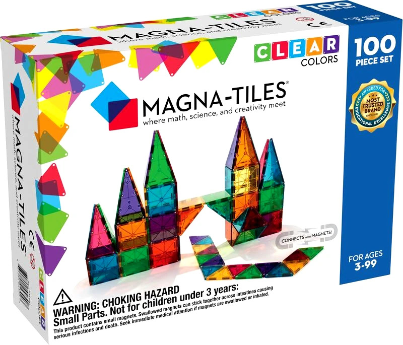 Magna-Tiles Magna-Tiles Clear Colors Set-100 Τμχ (04300)